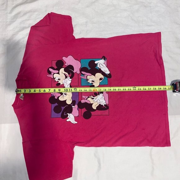 Vintage Disney Design Minnie Mouse Pink Graphic T-Shirt L-XL - Picture 7 of 9